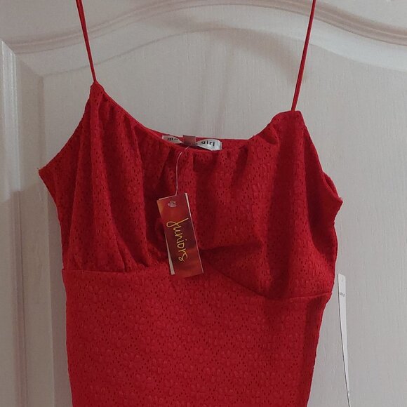 Madden Girl Junior Red Lace Bustier Tank Top Sz XL - Picture 5 of 6